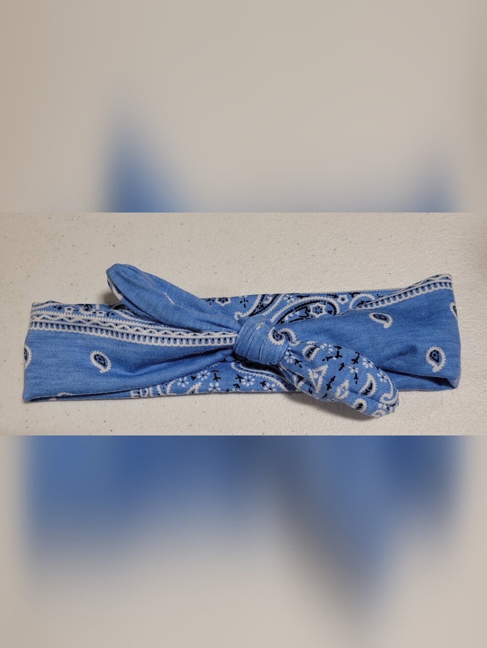 Light Blue Paisley Knot Headband